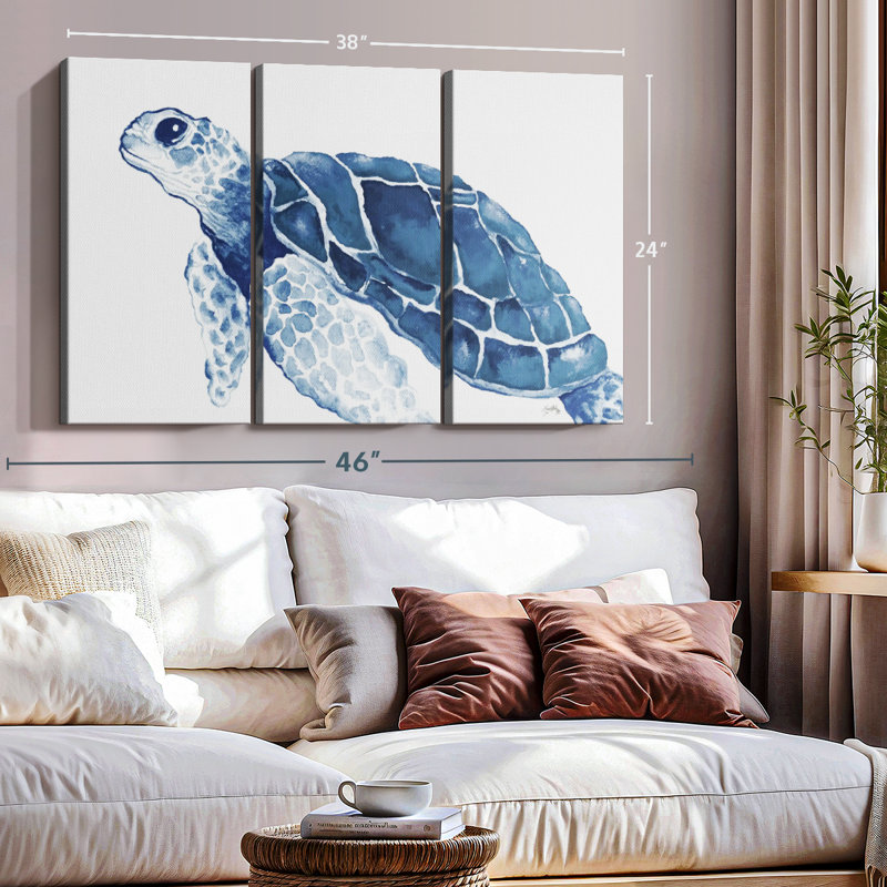 «Turtle In The Blues» sur toile, H 24 po x l 38 po x P 1,25 po