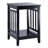 Transitional Mission Style Solid Wood Square End Table with Slatted Sides and Open Storage Shelf-418088818