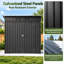 6 x 4 Ft Outdoor Metal Storage Shed with Lockable Double Doors, Vent Slots and Sloped Roof, Black