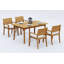 5 Pcs Grade-A Teak Wood Dining Set: 60" Rectangle Table And 4 Travota Stacking Arm Chairs #11TV1304-1743656836-1766190673