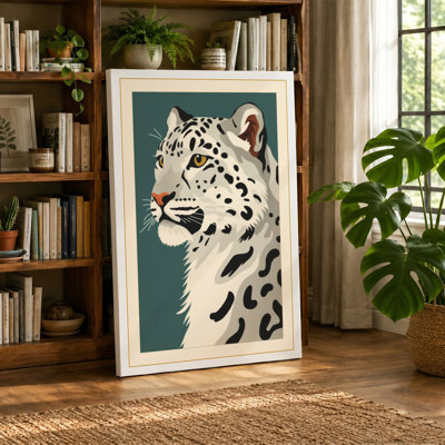 Snow Leopard Study Modern - Wrapped Canvas