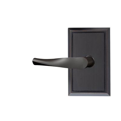 Bravura 036-1 Meridian Dummy Lever on  Traditional Rectangular Rose in Oil Rubbed Bronze - RH