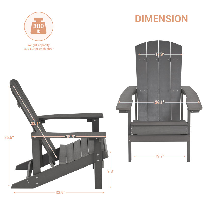 Fauteuil inclinable Kieth Riran Adirondack, Anthracite