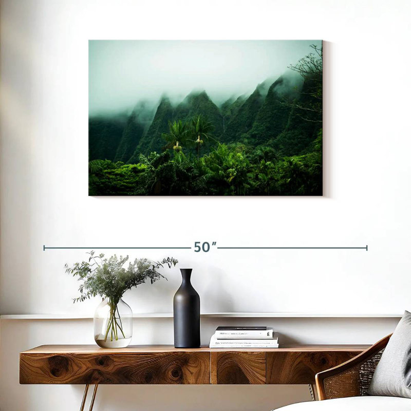 Paysage Alvord brumeux Kaneohe, H 24 po x l 36 po