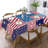 Retro Patchwork Star Stripe Independence Day 60" x 120" Scalloped Rectangular Tablecloth for Parties
