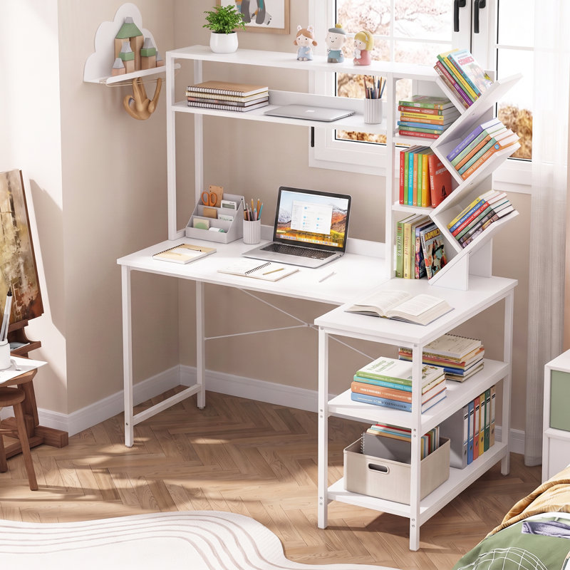 L-Shaped Computer Desk, White