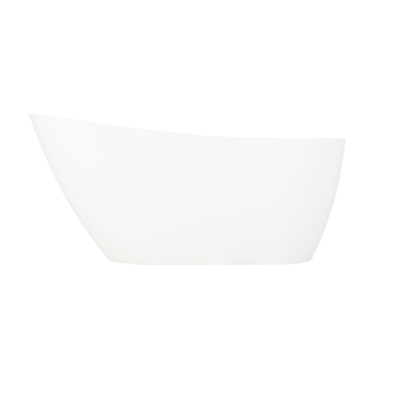 Sheba 66" Solid Surface Soaking Freestanding Tub with Integrated Drain and Overflow