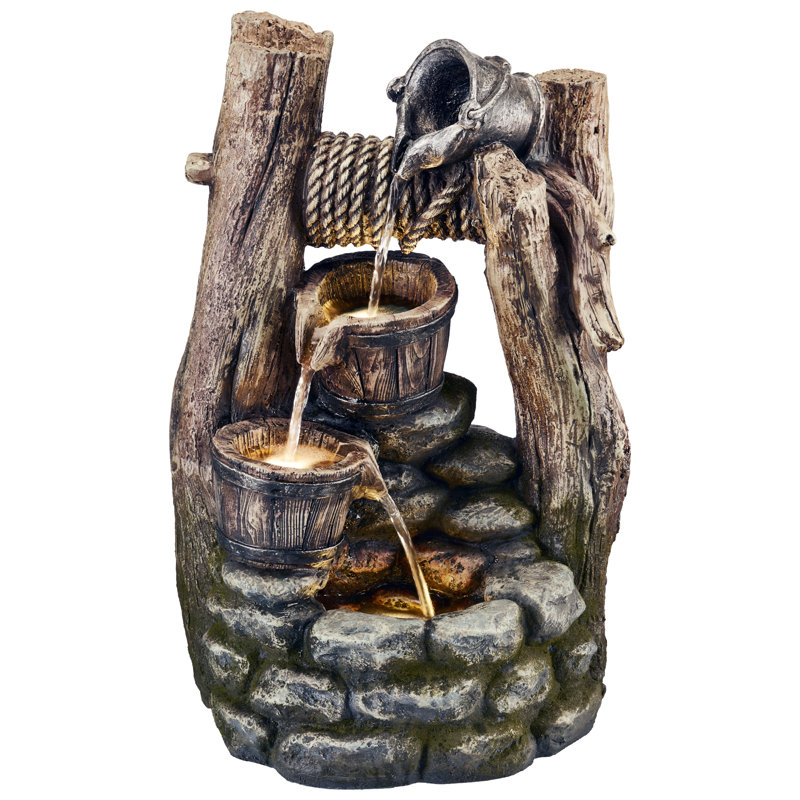 Leschenault Weather Resistant Cascade Fountain with Light