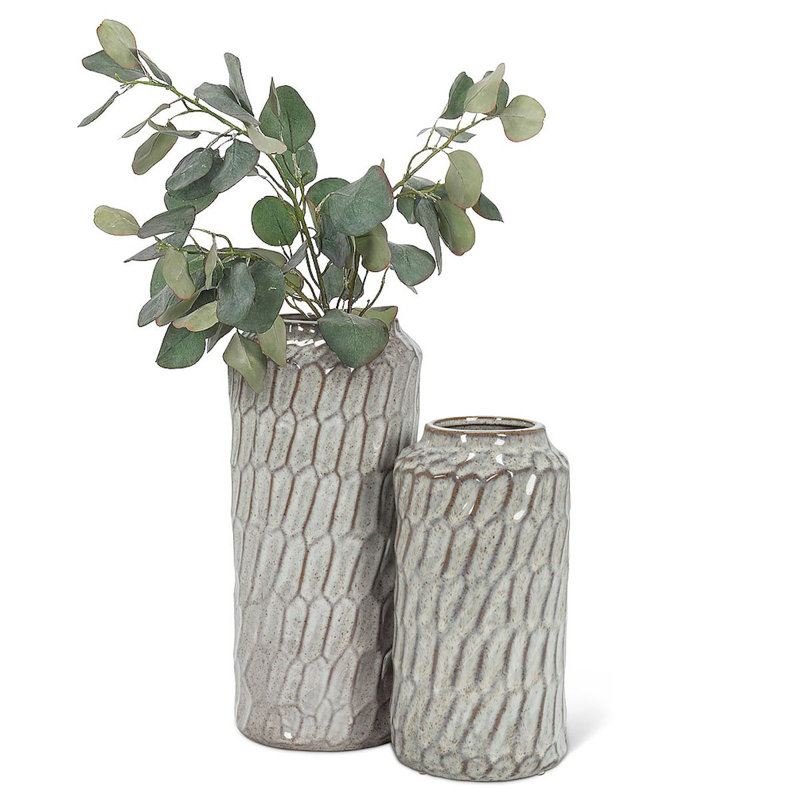 Vase de table Whitewash, H 7,5 po x l 3 po x P 3 po