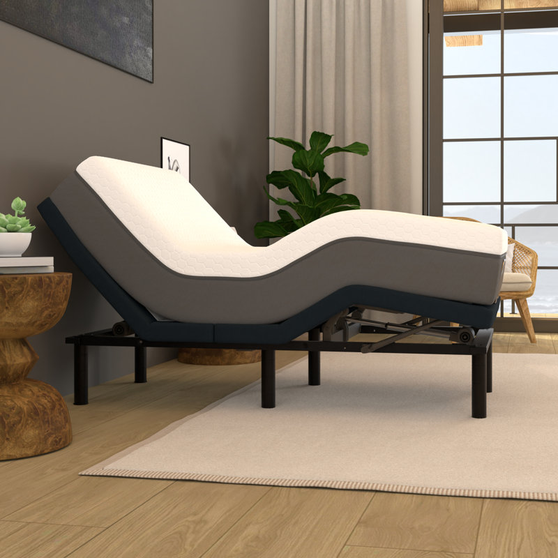 Blissful Nights 12'' Medium Memory Foam Mattress and Adjustable Base, Twin XL