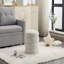 Tabouret rond en velours ivoire