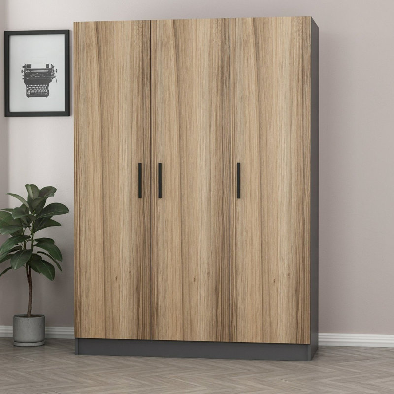 Armoire moderne en chêne, 53,1 po x 74,8 po x 20,5 po | 100% panneau de particules enduit de mélamine, épaisseur: 0,7 pouce | Tablette de 5 kg, design élégant pour un rangement élégant | Parfait pour les chambres à coucher et les garde-robes