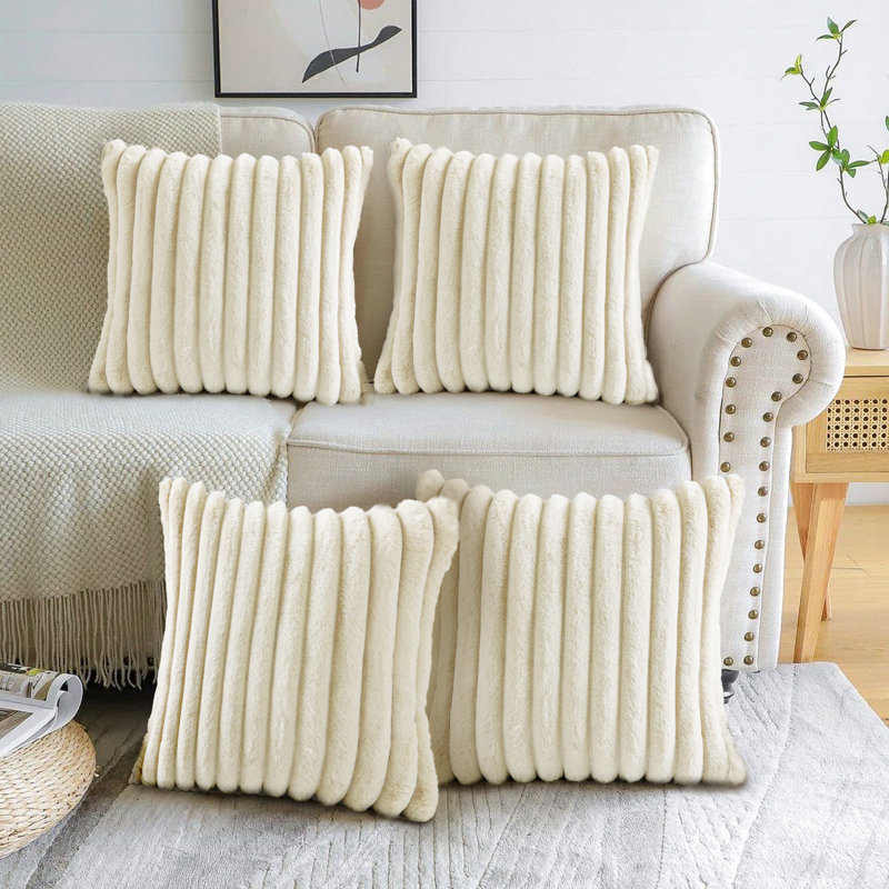 Housses de coussin Deconov, 20 po x 20 po, Blanc, Housse de coussin seulement - sans coussin