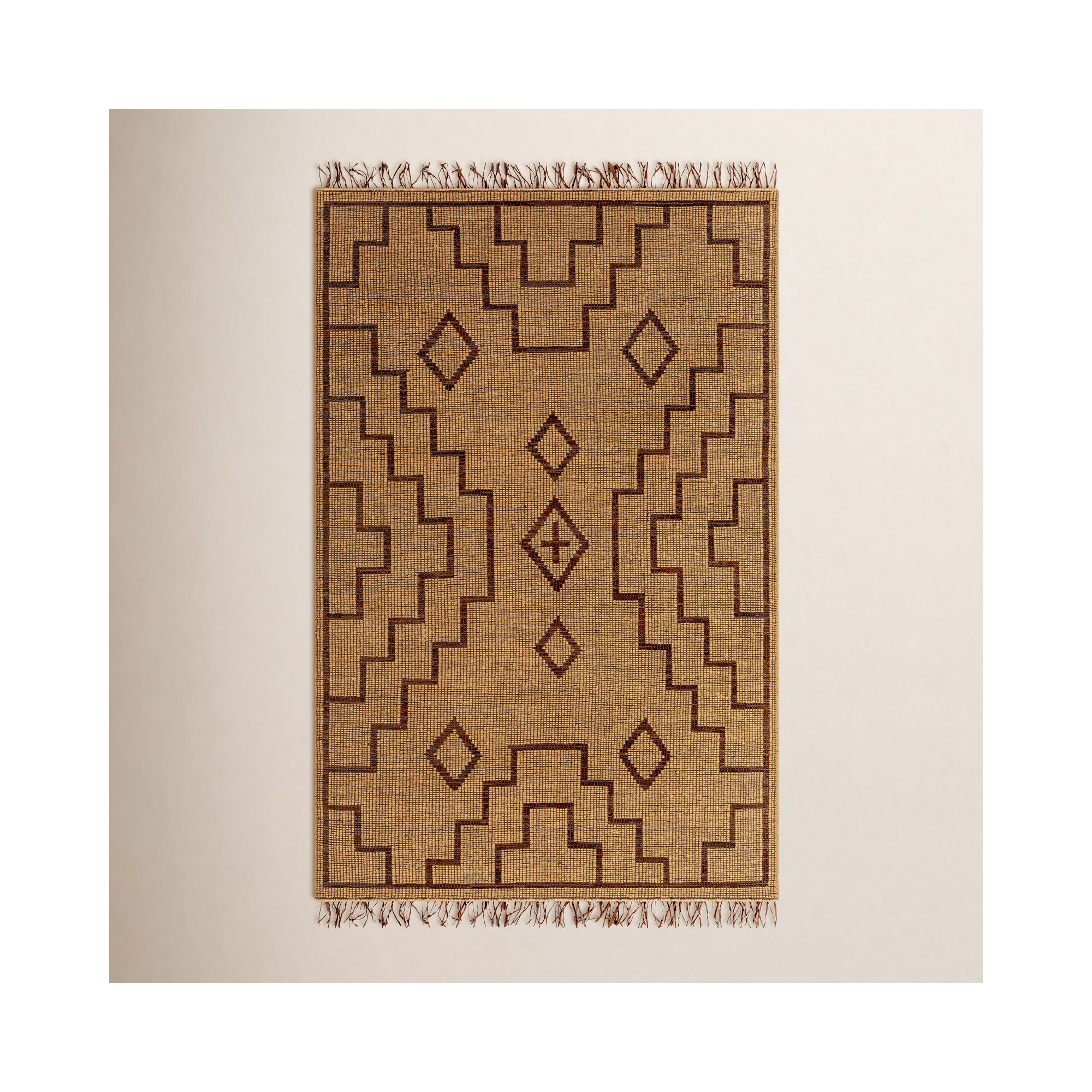 Alfi Handmade Tan Rug, Rectangle 6' x 9'