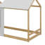 Lit plateforme simple de style maison avec toit et fenêtre-2033491025