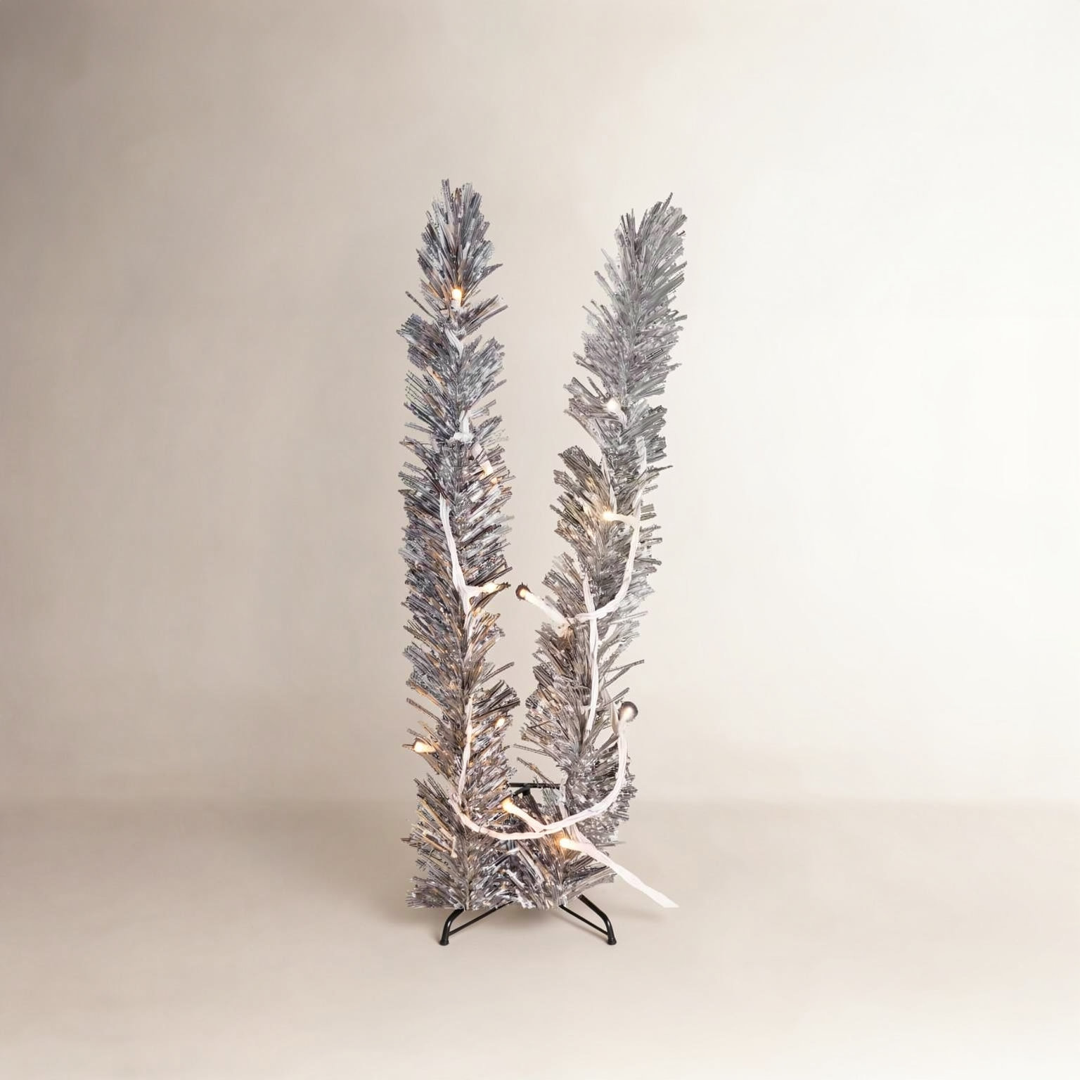 Pre-Lit Tinsel Christmas Tree, 4', Warm White