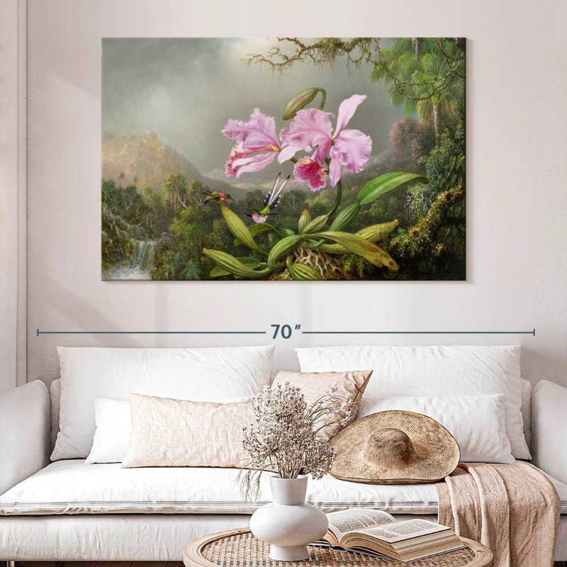 Étude d'une orchidée, H 34 po x l 51 po