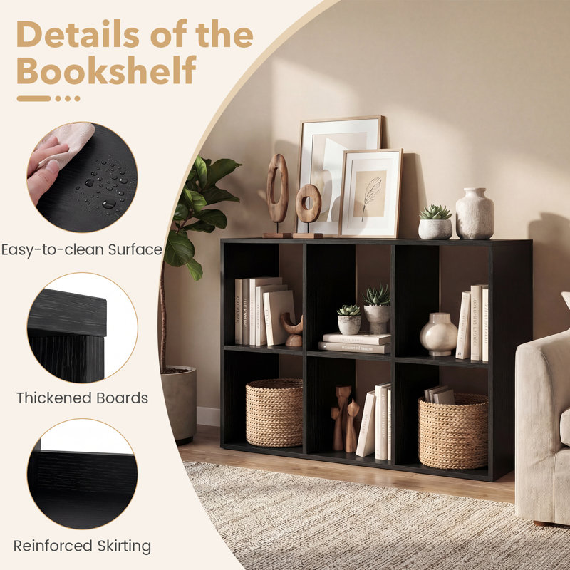70cm H x 104cm W Cube Bookcase, Black