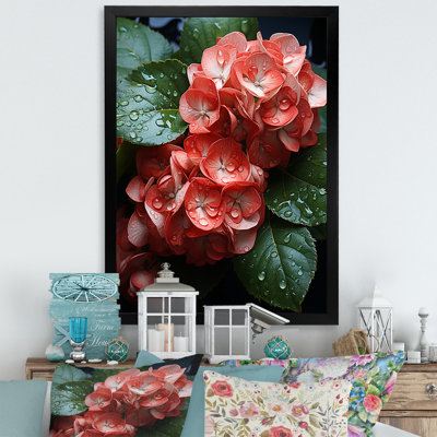 Élégance de fleurs d'hortensia orange - art mural hortensia