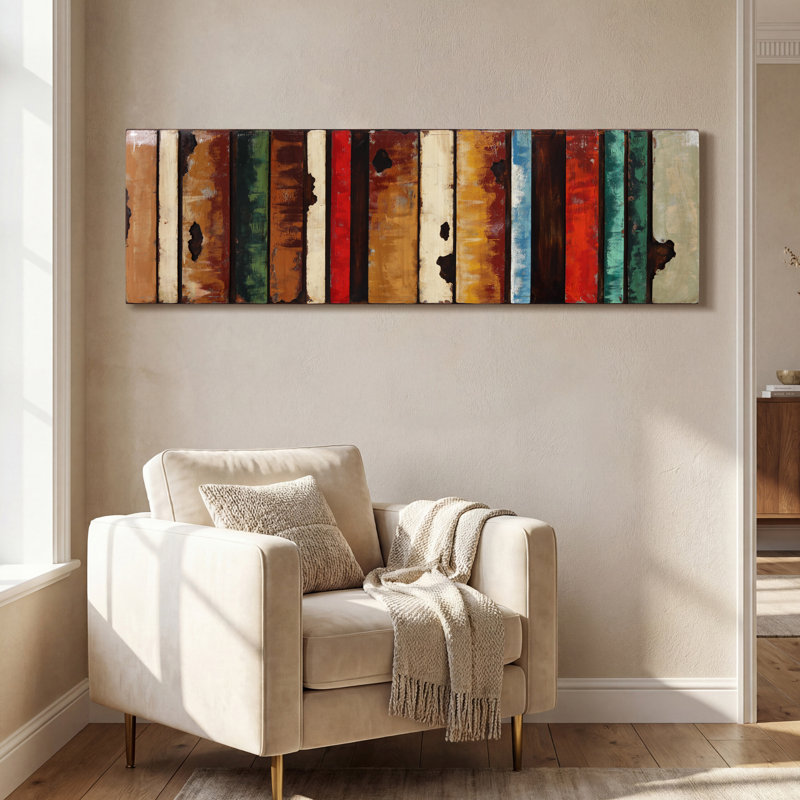 "Rustic Flow 1", décoration murale dimensionnelle en fer mixte