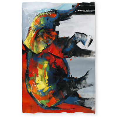 Abstract Colorful Elephant Duvet Cover | African Red Home Decor