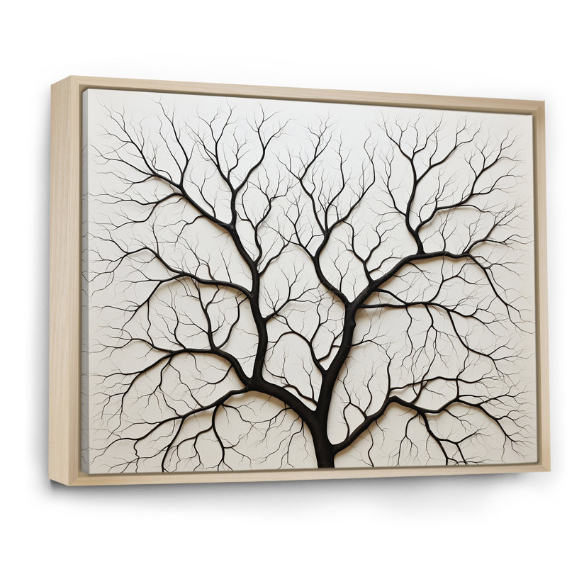 Arbre de minimalisme américain, impression sur toile, Cadre flottant naturel, H 34 po x l 44 po x P 1,5 po