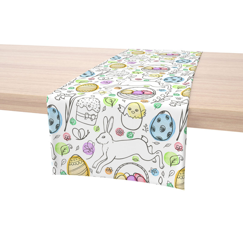 Stan Floral Easter Table Runner, 108" x 14"