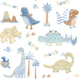 Tiny Tots 2 Dinosaurs Design 33' L x 21" W Wallpaper Roll