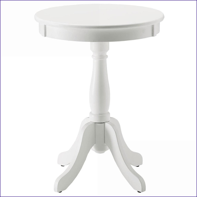 Table basse blanche avec piédestal tourné Farmhouse