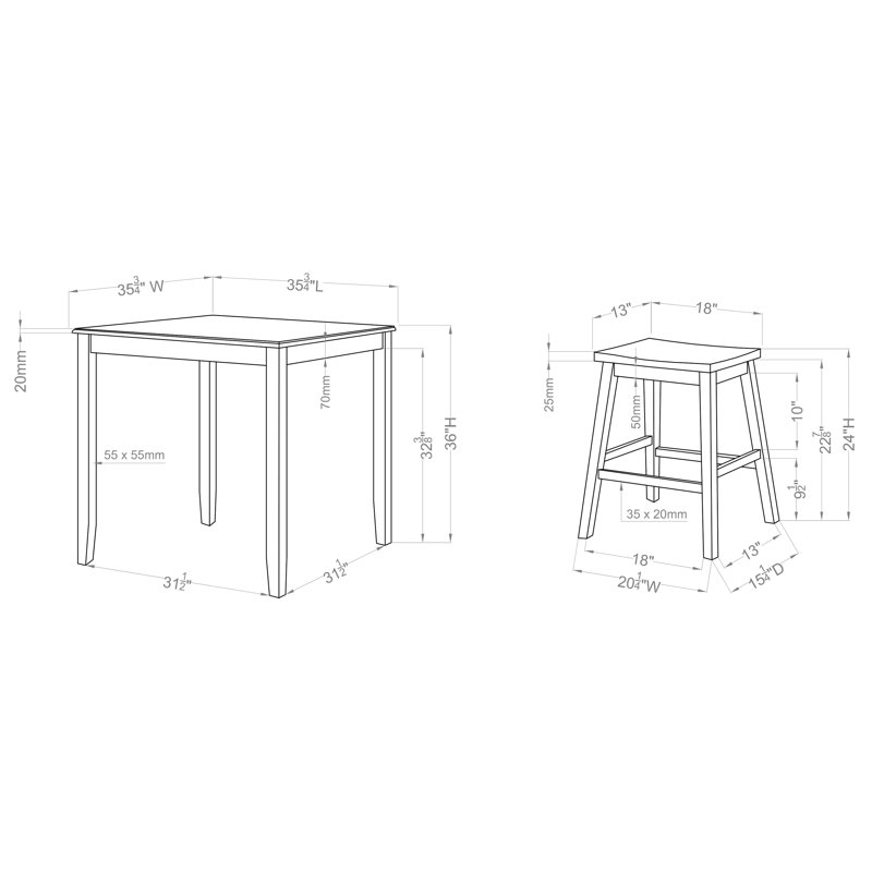 Haikey 4 - Person Four Leg Dining Set, Sea White, Light Gray