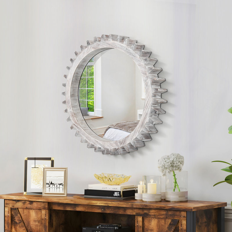 Miroir décoratif en bois en forme de pignon décoratif en forme de patchwork avec de grands miroirs individuellement