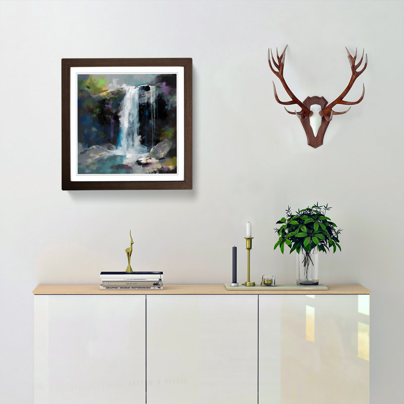 Waterfall No.4 - Framed Print, Walnut