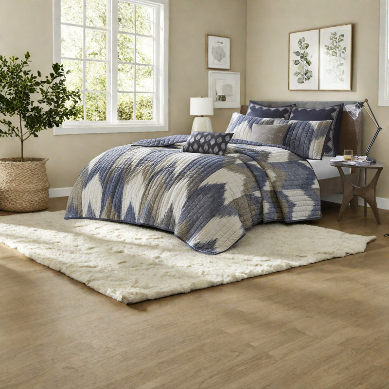 Ensembles de literie en coton de qualité supérieure, très grand californien, chevron moderne pour la maison
