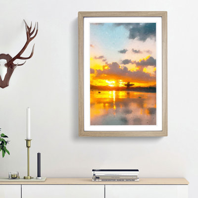 Surfing in Caleta De Famara in Spain in Abstract - Framed Print