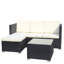 Ensemble de canapé d'extérieur en osier et table basse 5 pièces, ensemble de meubles de patio et canapé d'extérieur (coussin beige)