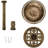 Outdoor Polyresin Antique Bird Bath with Solar Powered Round Pond Fountain-1018520507