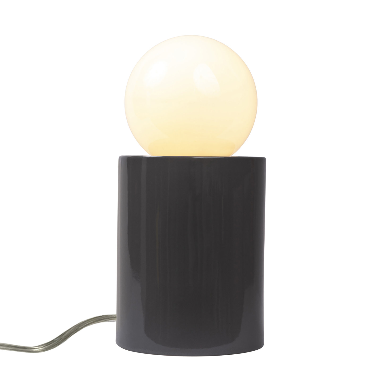 Rachid Ceramic Torchiere Lamp, 11.5" H x 5.5" W x 5.5" D, Gloss Gray