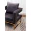 Fauteuil gris contemporain - Style avec assise rembourrée, structure en métal, dossier carré, accoudoirs confortables et revêtement en tissu doux effet velours, pour une détente optimale.