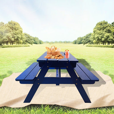 S Solid Wood Furniture In Blue - Great For Storytelling And Eating Painting by Canora Grey