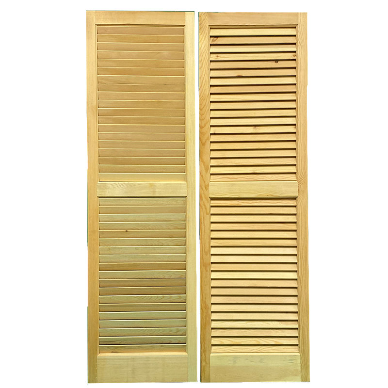 Paire de volets à persiennes en bois massif, H 51 po
