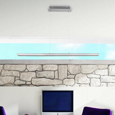 Straight 1 - Light Matt Brushed Nickel LED Kitchen Island Pendant