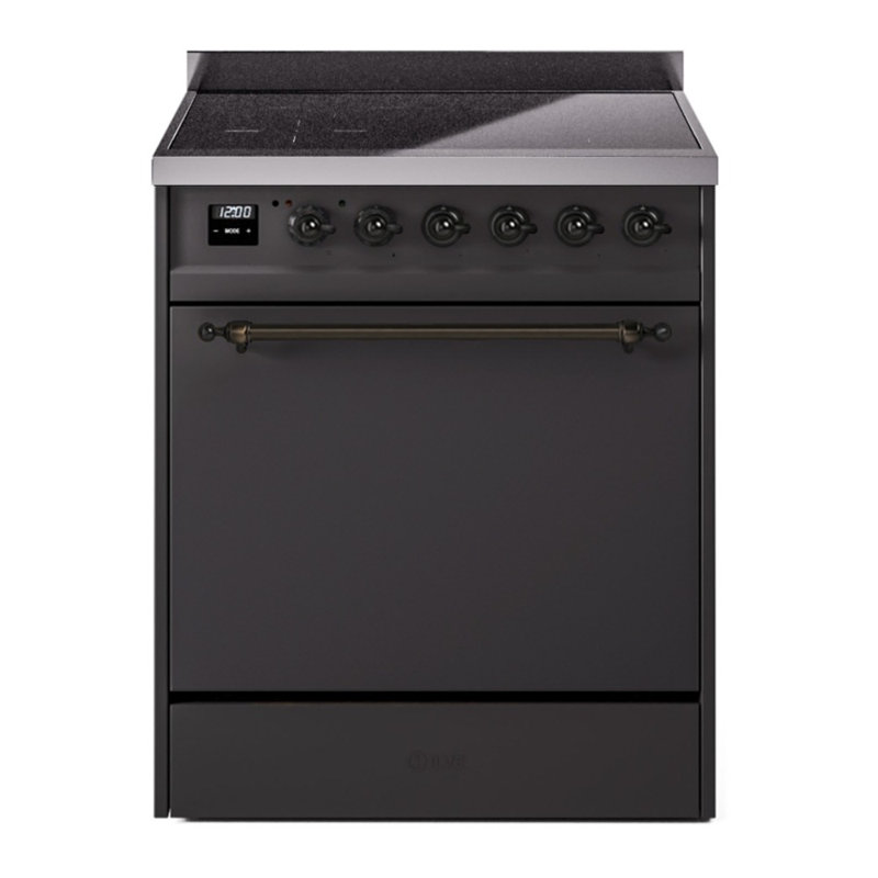 ILVE Nostalgie II 30 in Induction Range, Graphite Matte/Bronze