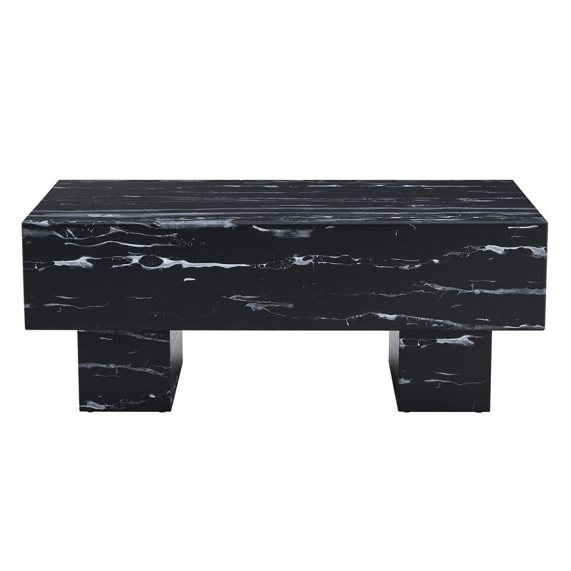 Modern Simple Marble Texture MDF Coffee Table - 43.3"X21.6"X17.2" Practical Model.Making It An Ideal Addition To Any Living Room Or Apartment