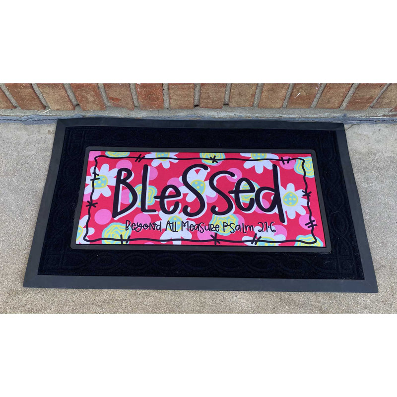 Azlee Doormat Insert Blessed Psalm 21:6 22x10