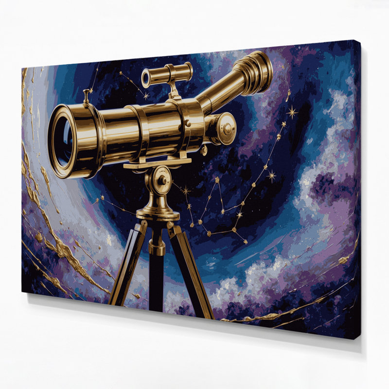 Art mural sur toile Sci Fi Brass telescope
