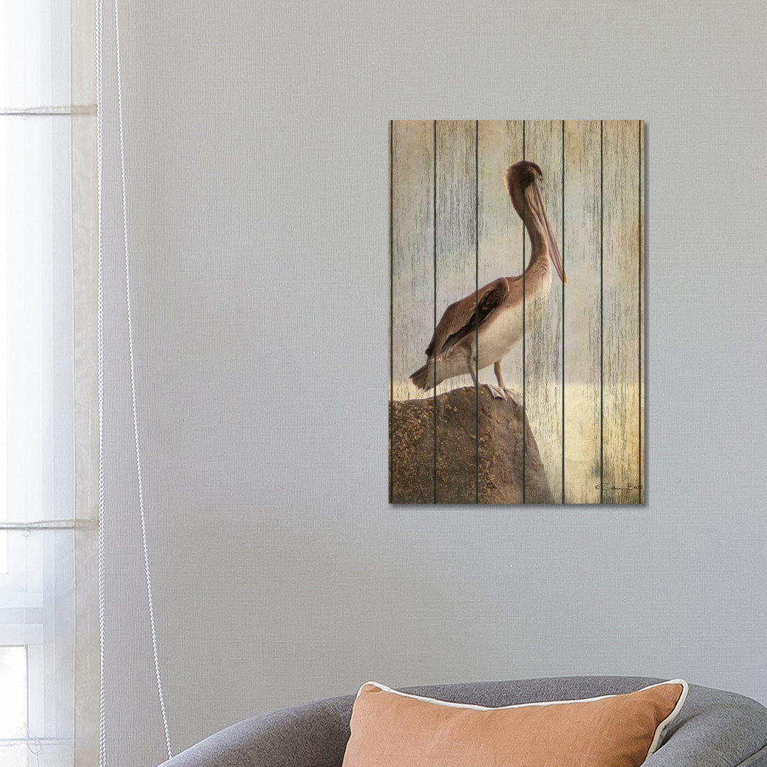 Vintage Pelican II von Susan Ball - Galerie-verpackte Leinwand Giclée