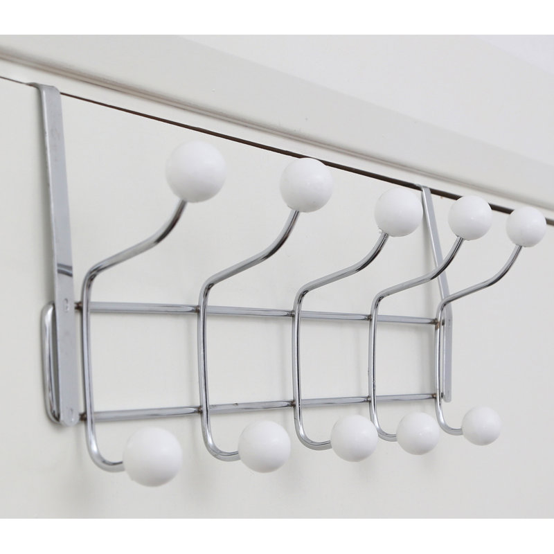 Bleeker Aluminum Over-the-Door 10 - Hook Wall Mounted Coat Rack, White