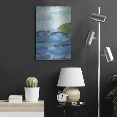 Art mural en métal luxueux «Abstract Coastal IV» par Courtney Prahl, 24 po x 36 po