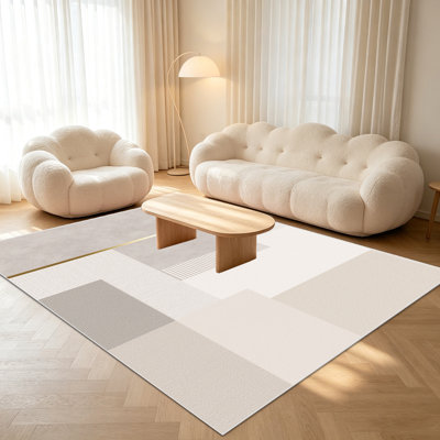 Tapis géométriques modernes de 1 pièce pour le salon, doux et confortable, convenant à toutes les saisons, facile à entretenir, lavable à la machine, convient à la chambre à coucher, au couloir, à la salle à manger, au bureau, au patio, à la maison ou à l'extérieur.