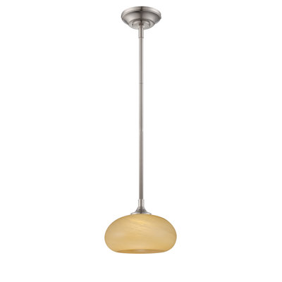 Asenath 1 - Light Satin Platinum Single Pendant